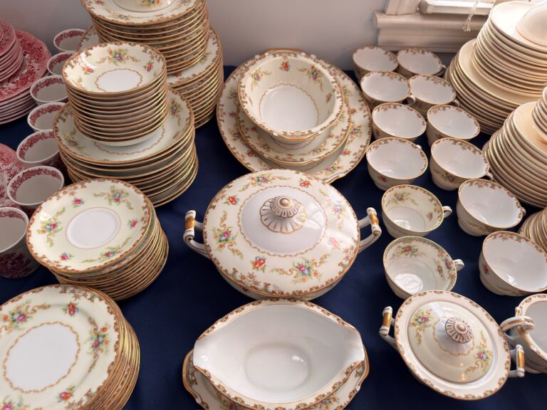 Floral china arranged for an Estate Greats sale
