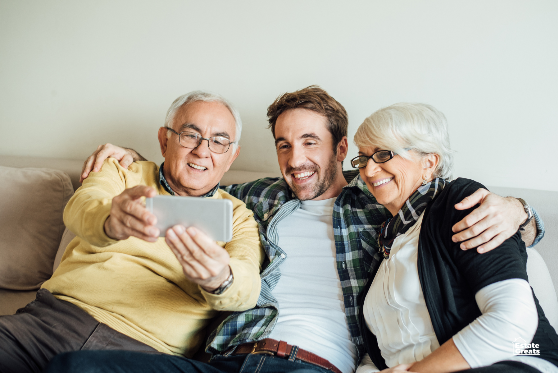man with parents