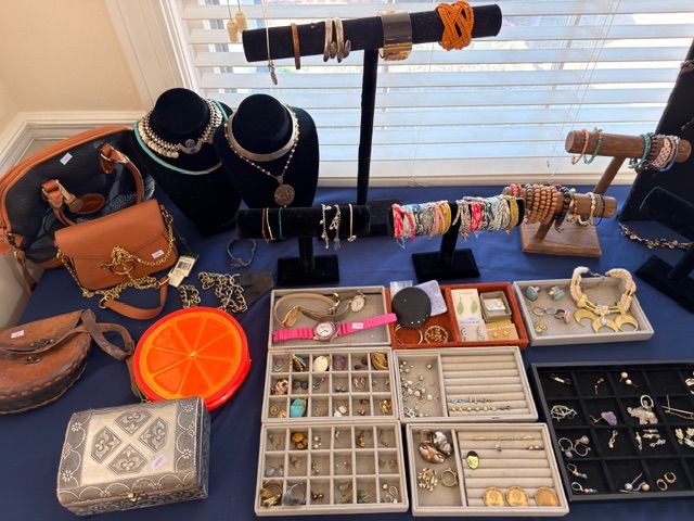 jewelry for sale at an estate sale